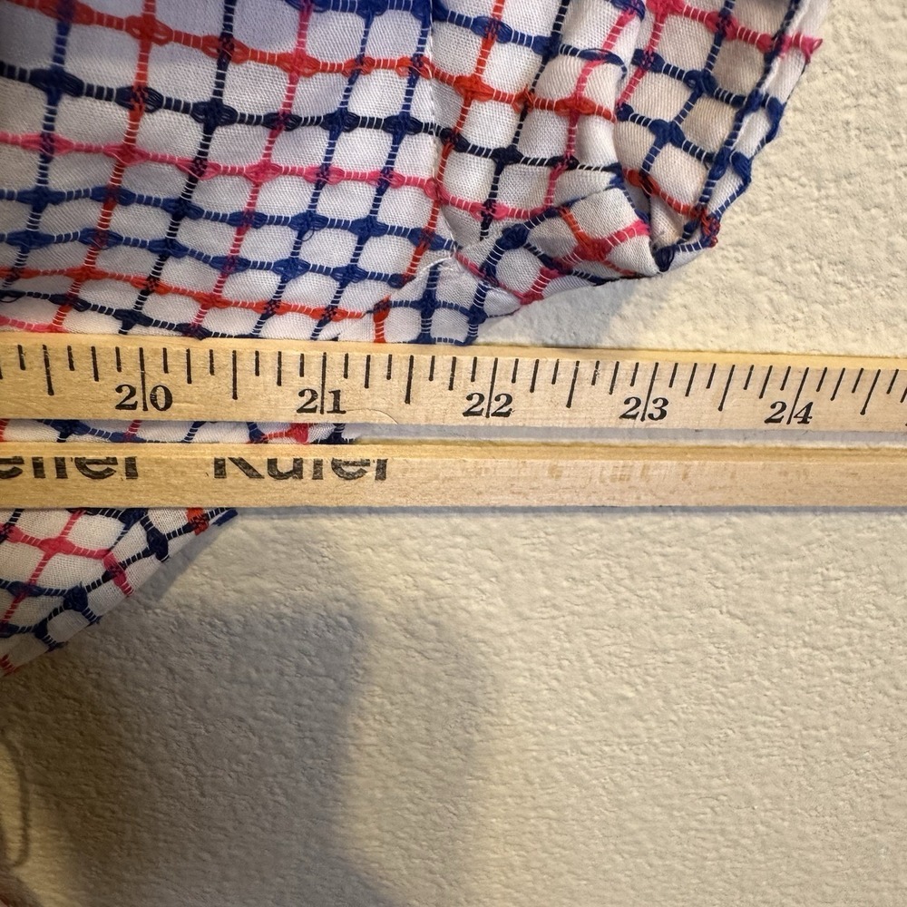 Draper James Trisha Shirtdress Woman XL Cotton Dress Red White Blue Lined Button - Picture 9 of 13